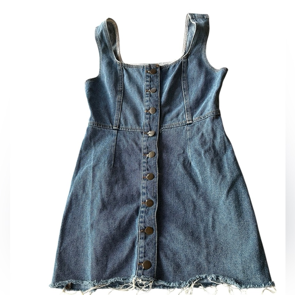 Urban Outfitters Denim Button-Front Mini Dress Cut Off